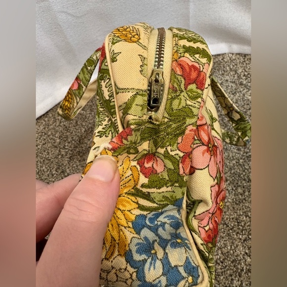 Vintage 70’s Floral Tote / Cosmetic Bag With Zipper Closure GVC Cottagecore Boho - Picture 4 of 8